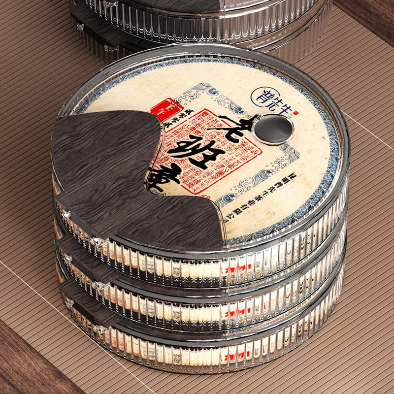 透明普洱茶饼收纳盒架轻