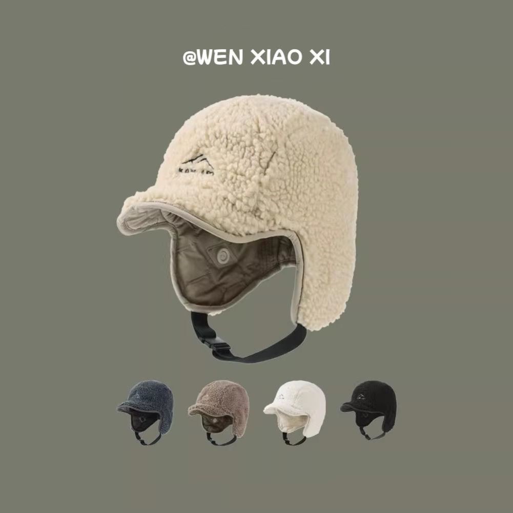 冬季头盔内胆帽子女冬加绒护耳雷锋帽东北骑车滑雪防寒保暖包头帽