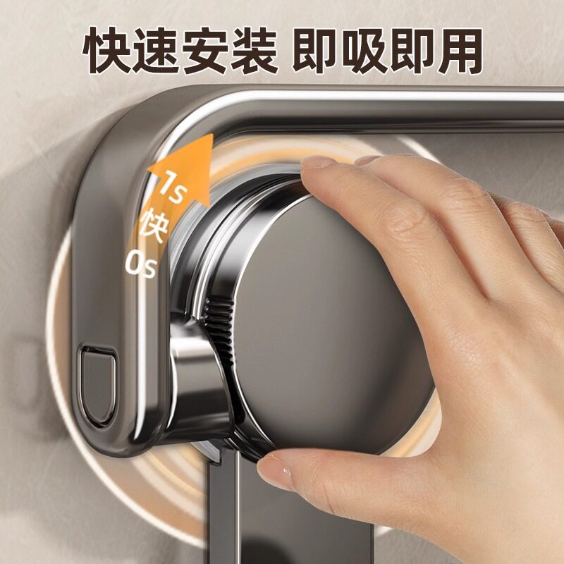 吸盘毛巾架折叠卫生间免