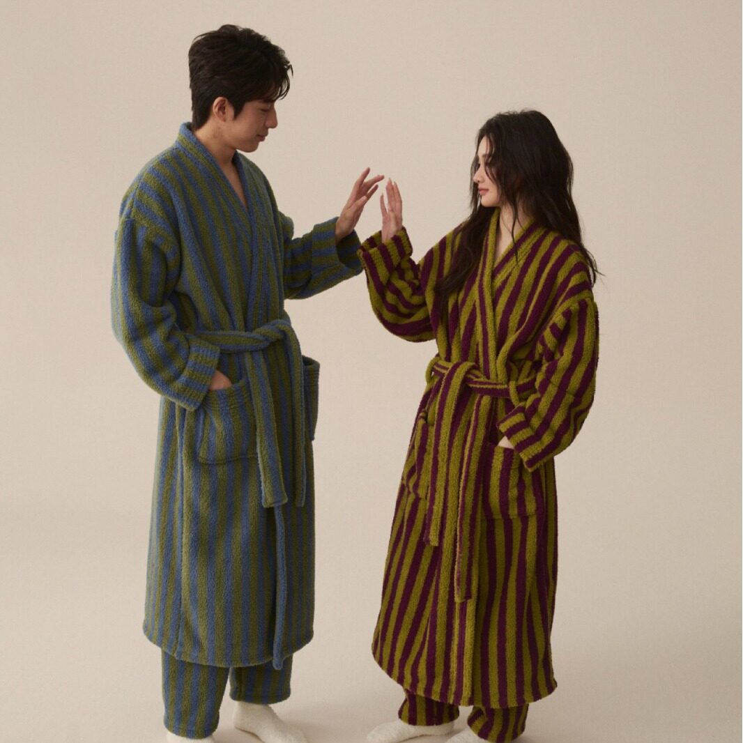现货秋冬季女士睡衣半边