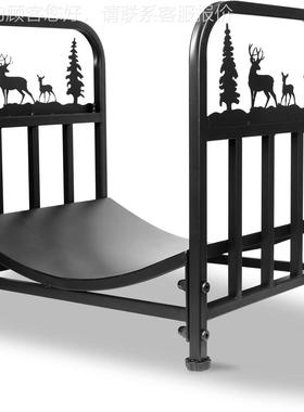 跨境室美式铁艺柴TQ112316火架内炉室外壁柴存火木头收纳架架木柴