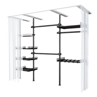 顶天立地置衣架衣帽间架子组装开放式金属衣柜加粗加厚晾挂衣架