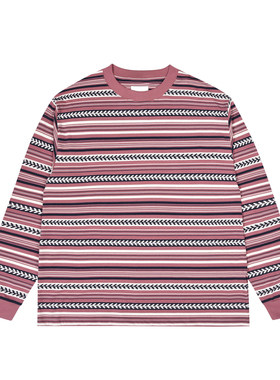 GWDS 复古条纹电脑提花图腾长袖