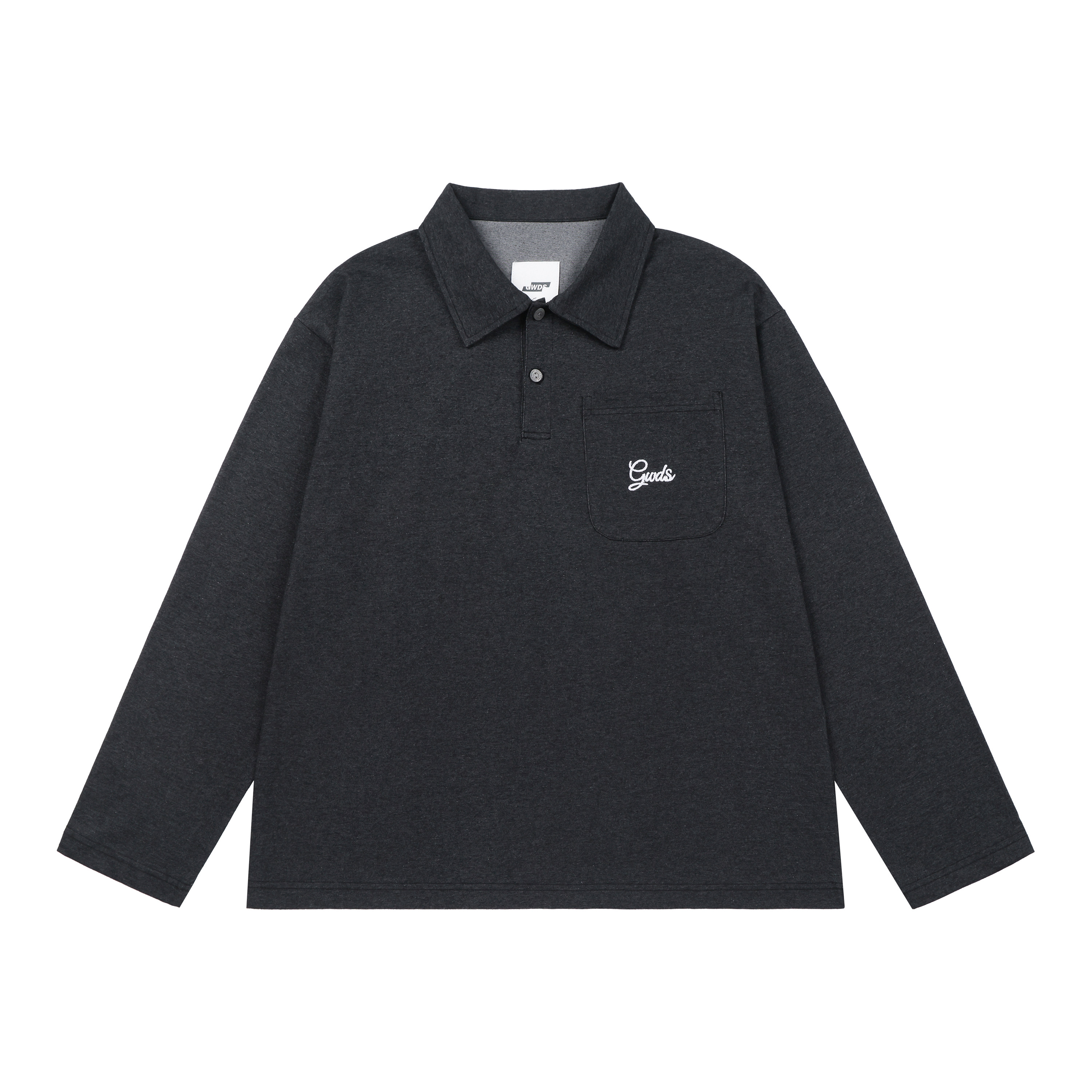GWDS 彩纱复古棉长袖POLO 锁链针绣花logo