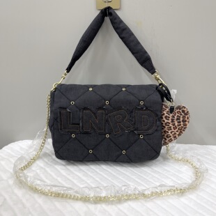 外贸尾货出泰国LYN时尚百搭高质感女士牛仔布手提包单肩斜挎包