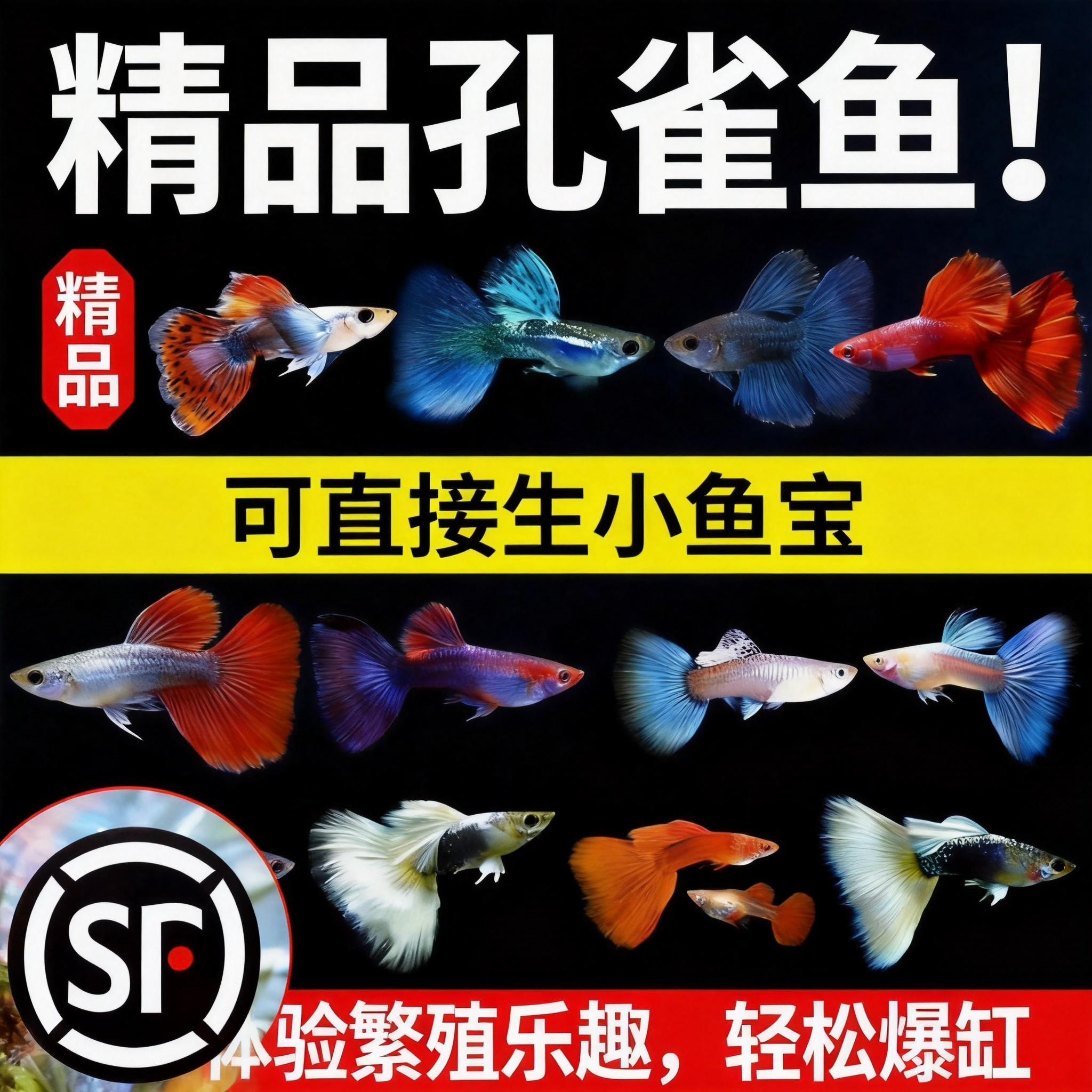 孔雀鱼热带鱼观赏鱼苗精品小型淡水好养耐活金鱼斑马大尾凤尾纯种