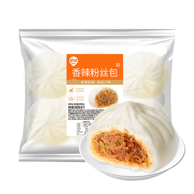 巴比香辣粉丝包480g袋装早饭面食速冻半成品早点包子早餐