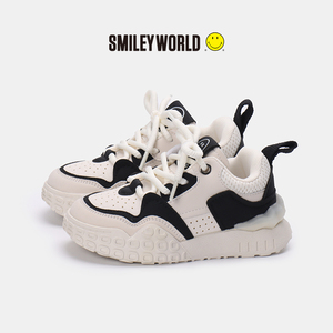 SMILEYWORLD笑脸板鞋2024秋季新款童鞋男女童韩版百搭运动小白鞋