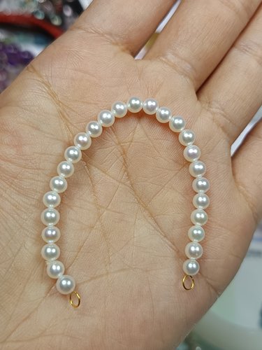 4050-18K金双耳扣3.5-4天然珍珠延长链，10.5cm。接延长链可手链