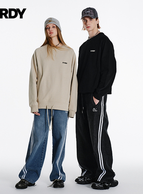 NERDY2024秋季新款情侣同款抽绳工装牛仔裤宽松直筒休闲长裤女潮