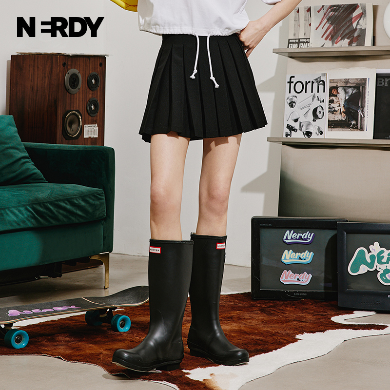 NERDY2023年夏季新款潮牌个性半身百褶裙宽松休闲短裙百搭女裙子