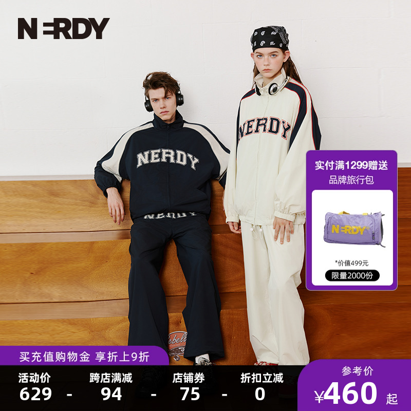 NERDY2023秋季新品明星同款情侣装宽松休闲运动服套装女外套上衣