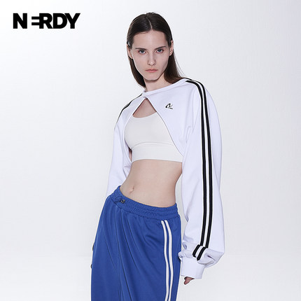 NERDY2024秋季新品女士短款波列罗舞长袖卫衣甜辣时尚潮流小上衣
