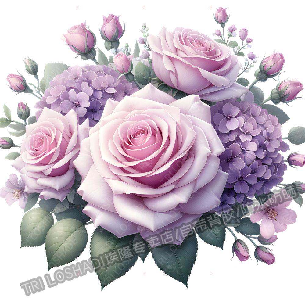 艺术精美玫瑰花贴纸墙上门窗客厅万能贴纸遮丑冰箱马桶贴画车身贴