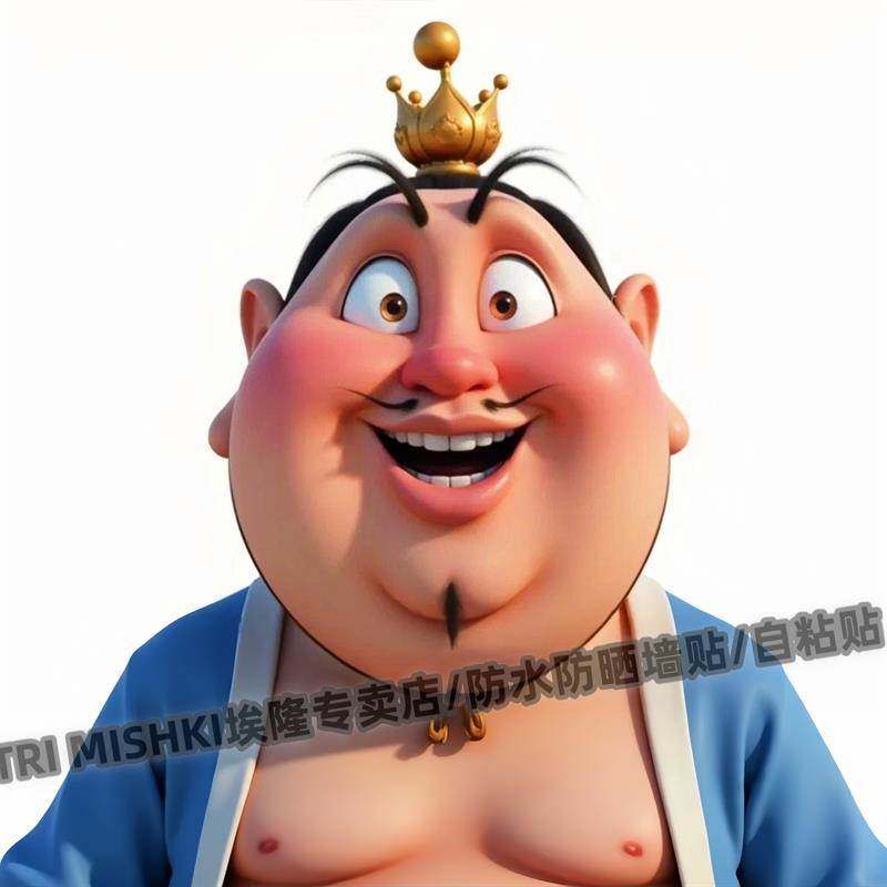 呆萌哪吒太乙真人贴纸摩托车电动车装饰贴纸冰箱马桶防水贴电脑