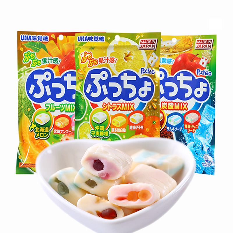 日本进口零食UHA悠哈味觉糖普超什锦软糖3袋