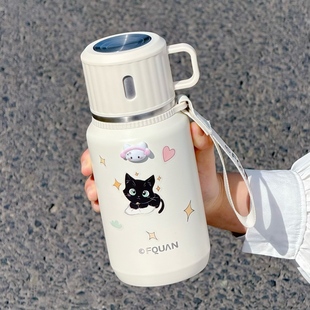 高颜值保温杯女生茶水分离316不锈钢大容量水杯学生便携保冷杯子