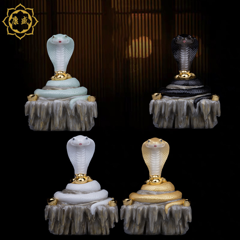 蟒家蛇家神像蟒家保家真身汉白玉常家老祖青蛇白色吉祥蛇供奉