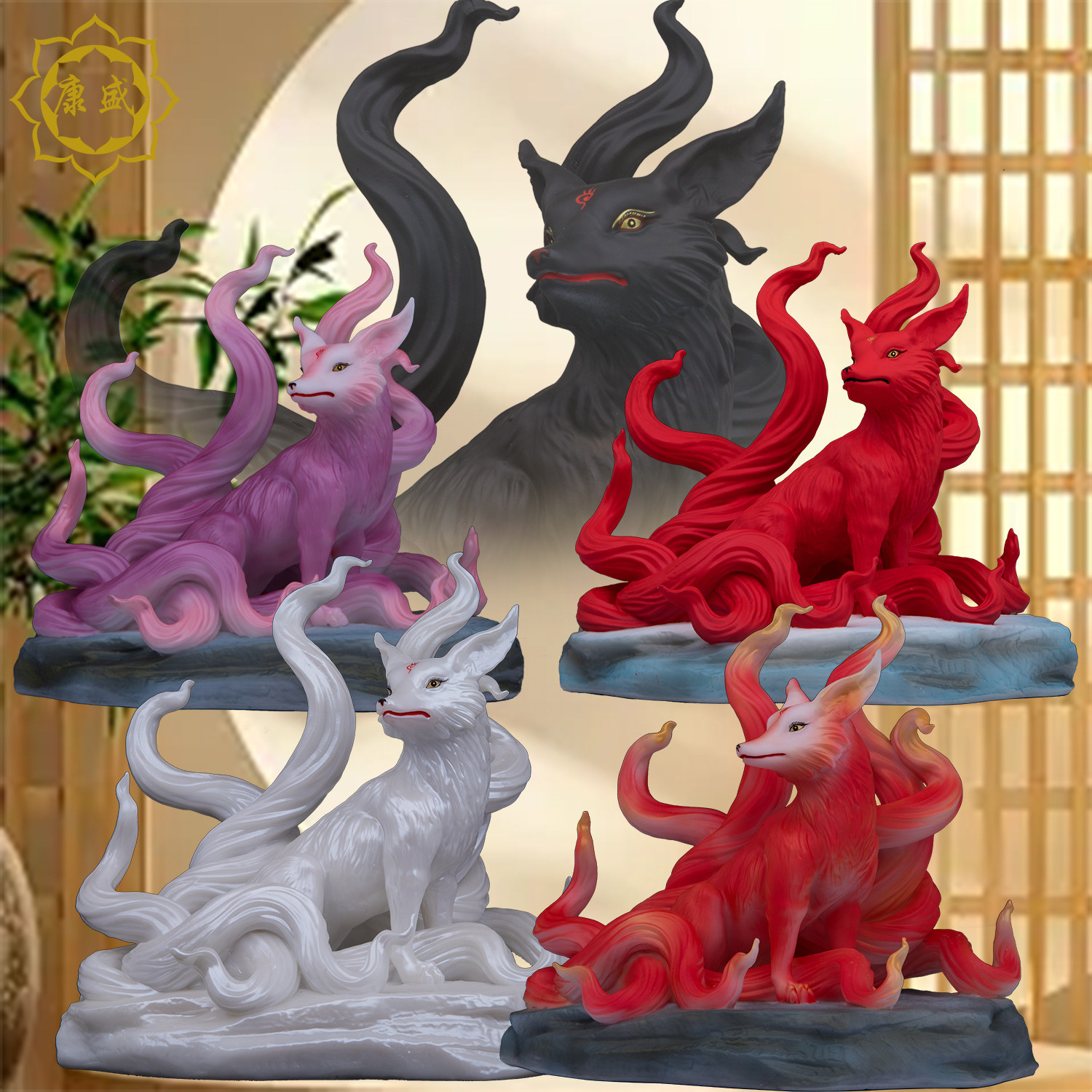 九尾狐摆件汉白玉家用桌面装饰品小狐狸车载胡家真身红狐白狐神像,家居饰品,装饰摆件,淘宝优惠券,粉丝福利购,淘宝优惠卷