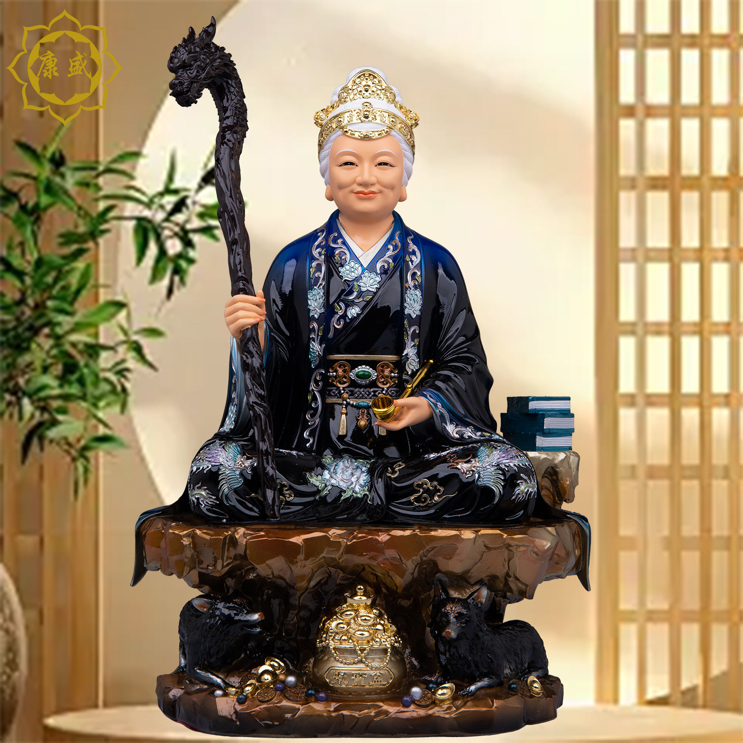 黑妈妈神像树脂彩绘铁刹山坐山黑老太太神像四大家族摆件像体供奉