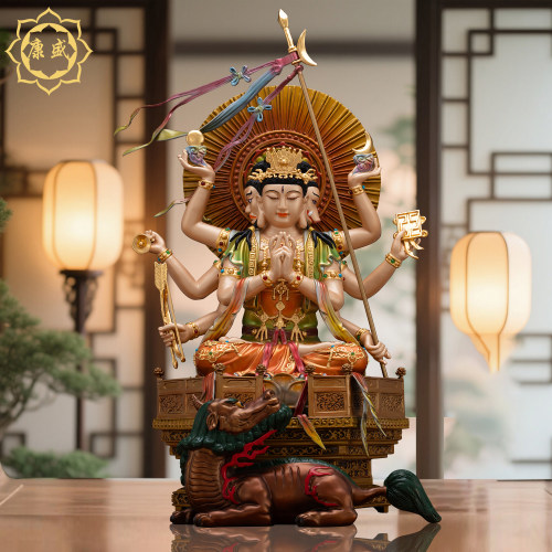 斗姆元君铜像家用供奉斗母元君佛像北斗众星之母汉白玉斗姥像摆件