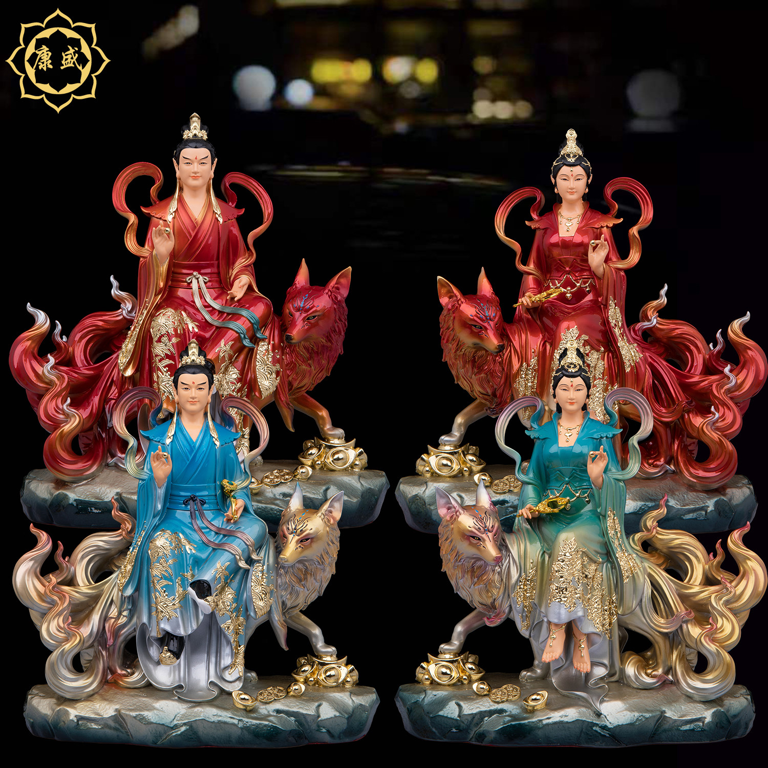 九尾狐娘娘神像九公子九姑娘神像树脂青丘九尾娘娘家用供奉摆件