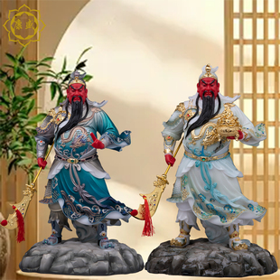 关公神像汉白玉家用供奉聚宝提刀武财神关羽二爷佛像招财工艺摆件