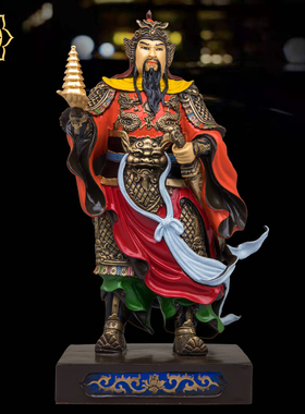 李天王神像铜像李靖托塔天王道家居家供奉神像摆件托塔李天王神像