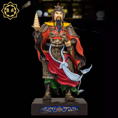 李天王神像铜像李靖托塔天王道家居家供奉神像摆件托塔李天王神像