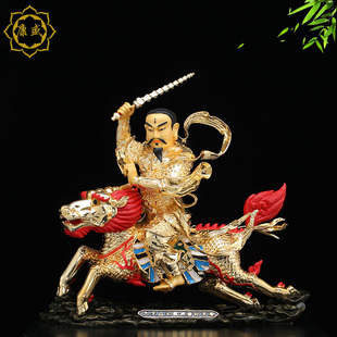 雷祖神像九天应元雷声普化天尊神像 台湾全铜鎏金工艺家用摆件