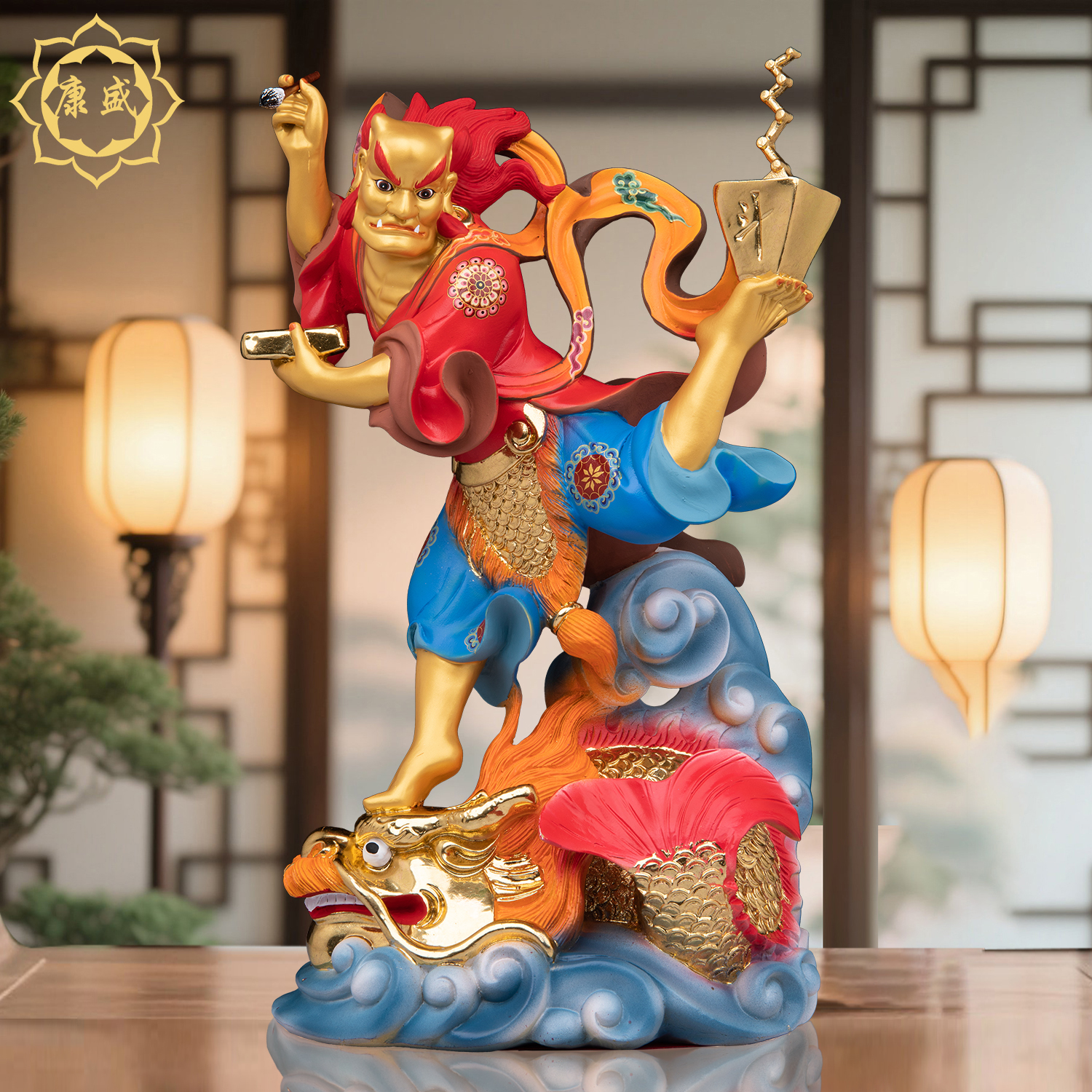 魁星神像树脂魁星踢斗独占熬头魁星点斗文魁夫子家用书房供奉摆件