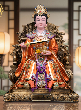 九天玄女神像树脂彩绘玄母天尊女战神九天娘娘九天圣母供奉摆件