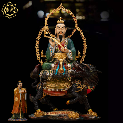 九天应元雷声普化天尊神像铜彩带坐骑雷祖雷部雷神供奉摆件家用