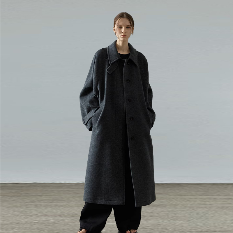 羊毛长款通勤毛呢外套