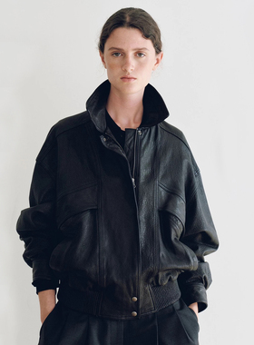 nothing written短款黑色皮衣女25秋冬新款高级感收腰小个子外套