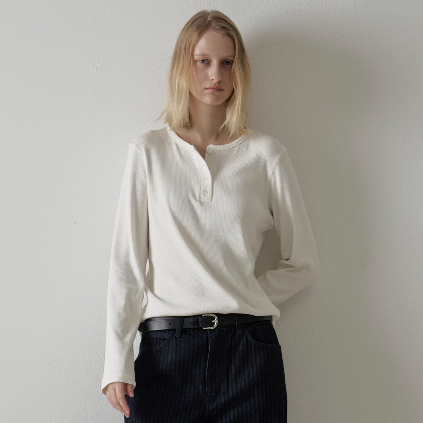 facade pattern长袖圆领T恤女2025秋冬新款纯色棉内搭外穿打底衫