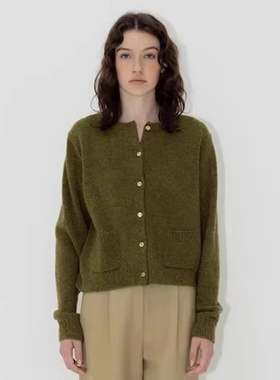 NOTHING WRITTEN羊毛毛衣女24秋冬lerobe圆领加厚保暖针织开衫