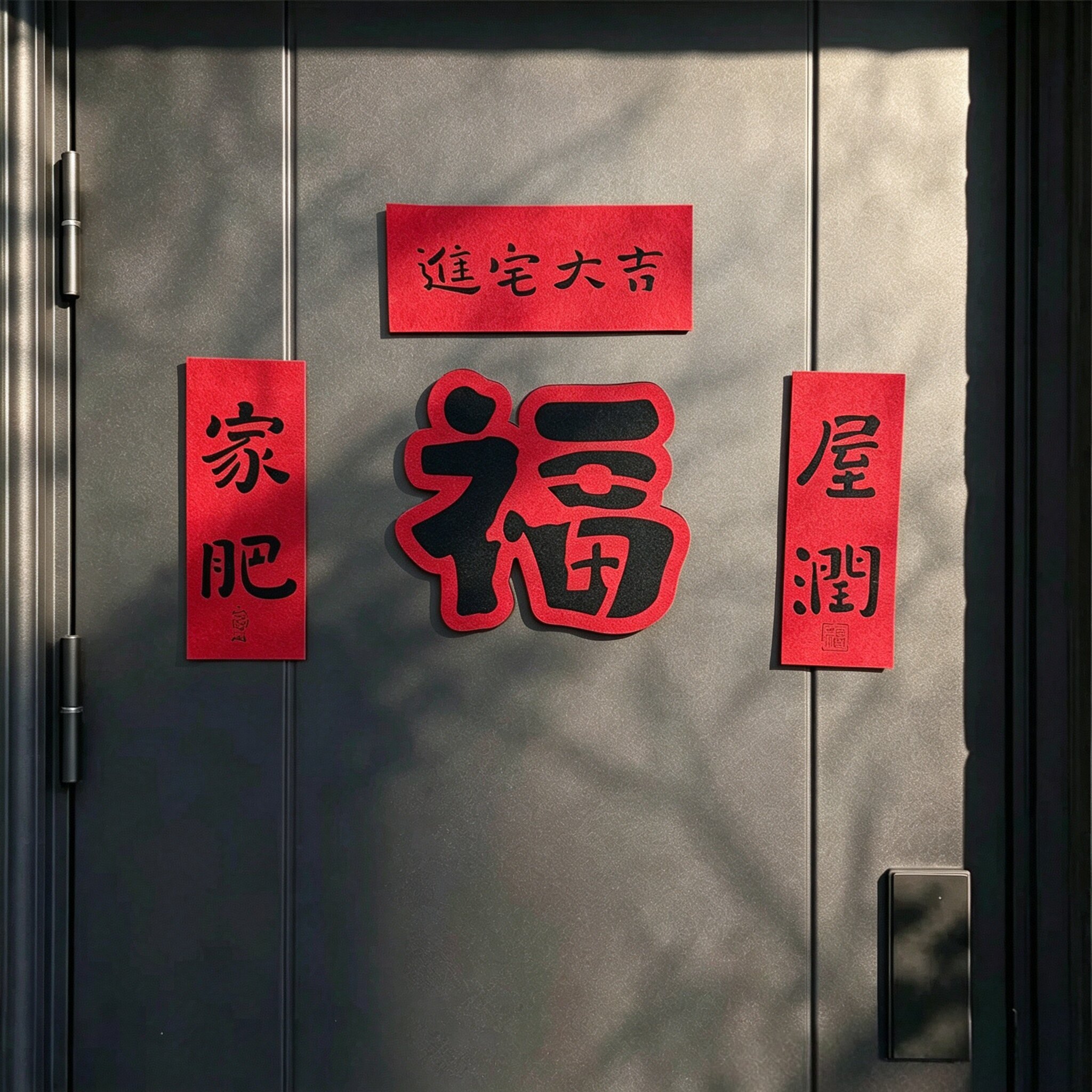 乔迁新款磁吸门贴大门装饰无妨布镂空加厚小对联搬新家入宅布置