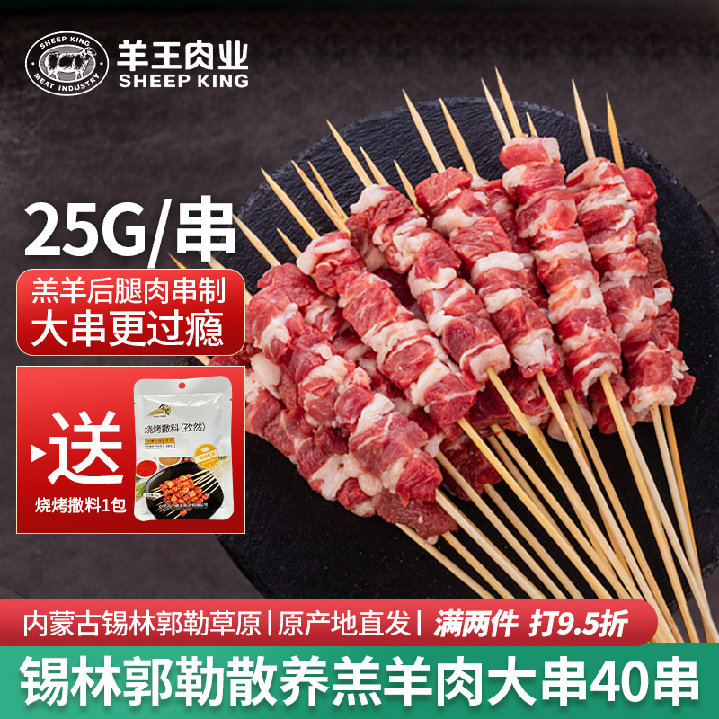 羊王肉业锡盟新鲜羊肉串大串40串