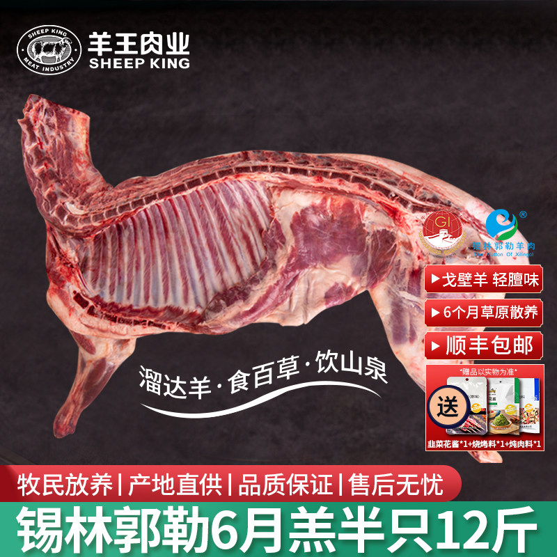 羊王内蒙古锡林郭勒羊新鲜半只羊肉腿排烧烤煲汤炖炒食材包邮