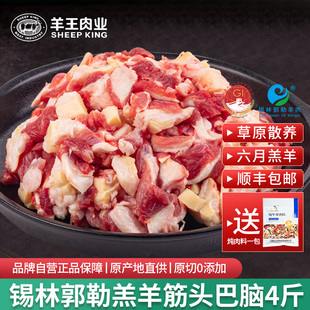 羊王肉业内蒙古锡林郭勒新鲜羔羊肉筋头巴脑炖煮煲汤半成品 包邮