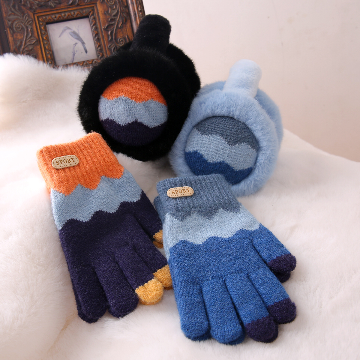 儿童耳罩简约男孩冬季防风护耳朵耳暖小孩耳捂子冬天毛绒可折叠