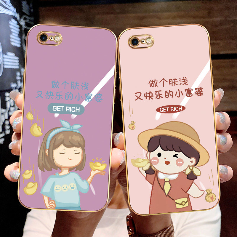 适用于苹果6手机壳iphone6s直边电镀ip六全包镜头防摔pg6s软壳保护套