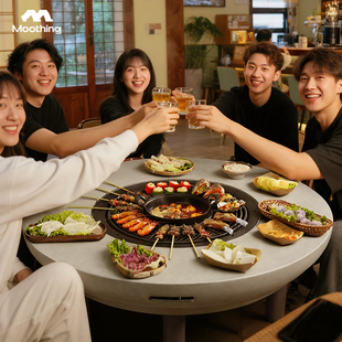 牧行围炉煮茶桌烧烤炉家用户外庭院加大火盆碳炉冬日烤火炉套装