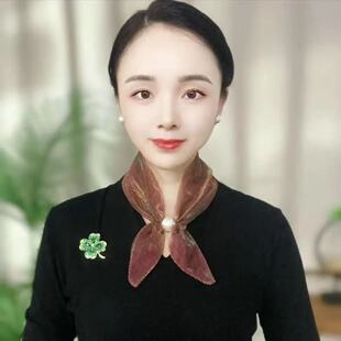 防晒装 韩版 饰炫彩多功能围巾磁扣女士丝巾 夏季 幻灯纱丝巾项链新款