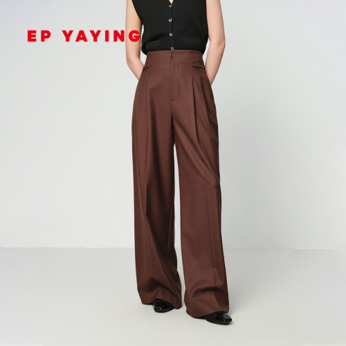 雅莹垂感轻柔精纺羊毛西装裤