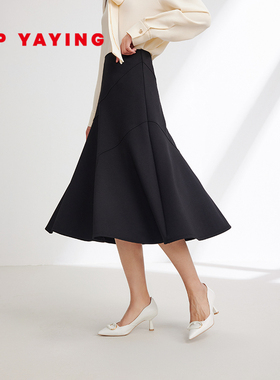 EP YAYING雅莹女装 设计感不对称三醋酸伞裙 2024早春新品3431A