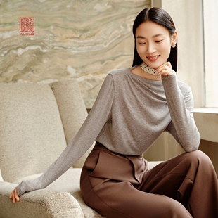 25早秋新品 T恤 5501A 含羊毛莱赛尔纯色半高领长袖 EP雅莹高端系列