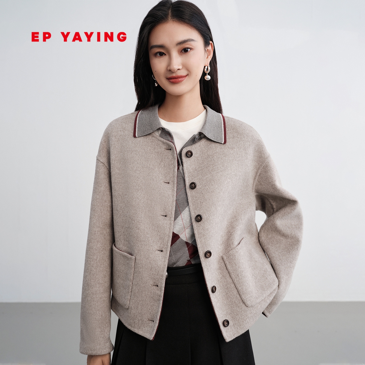 EP雅莹2025新款女装质感绵羊毛