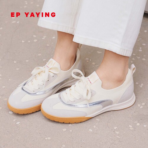 EP YAYING雅莹女鞋 飞织轻便薄底德训鞋一脚蹬休闲鞋 26新品XP02A
